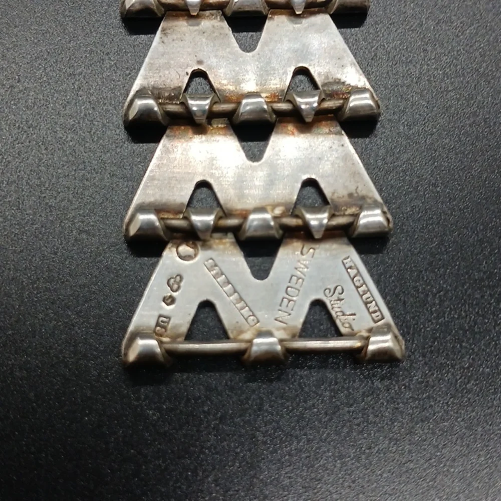 Vintage Haglund Studios Sterling Mid Century Vattra Zig Zag Design Bracelet - Picture 5 of 5